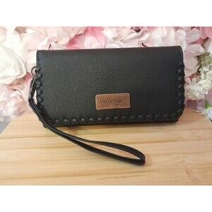Wrangler Trifold RFID Wristlet Wallet Clutch Purse with Card Holder